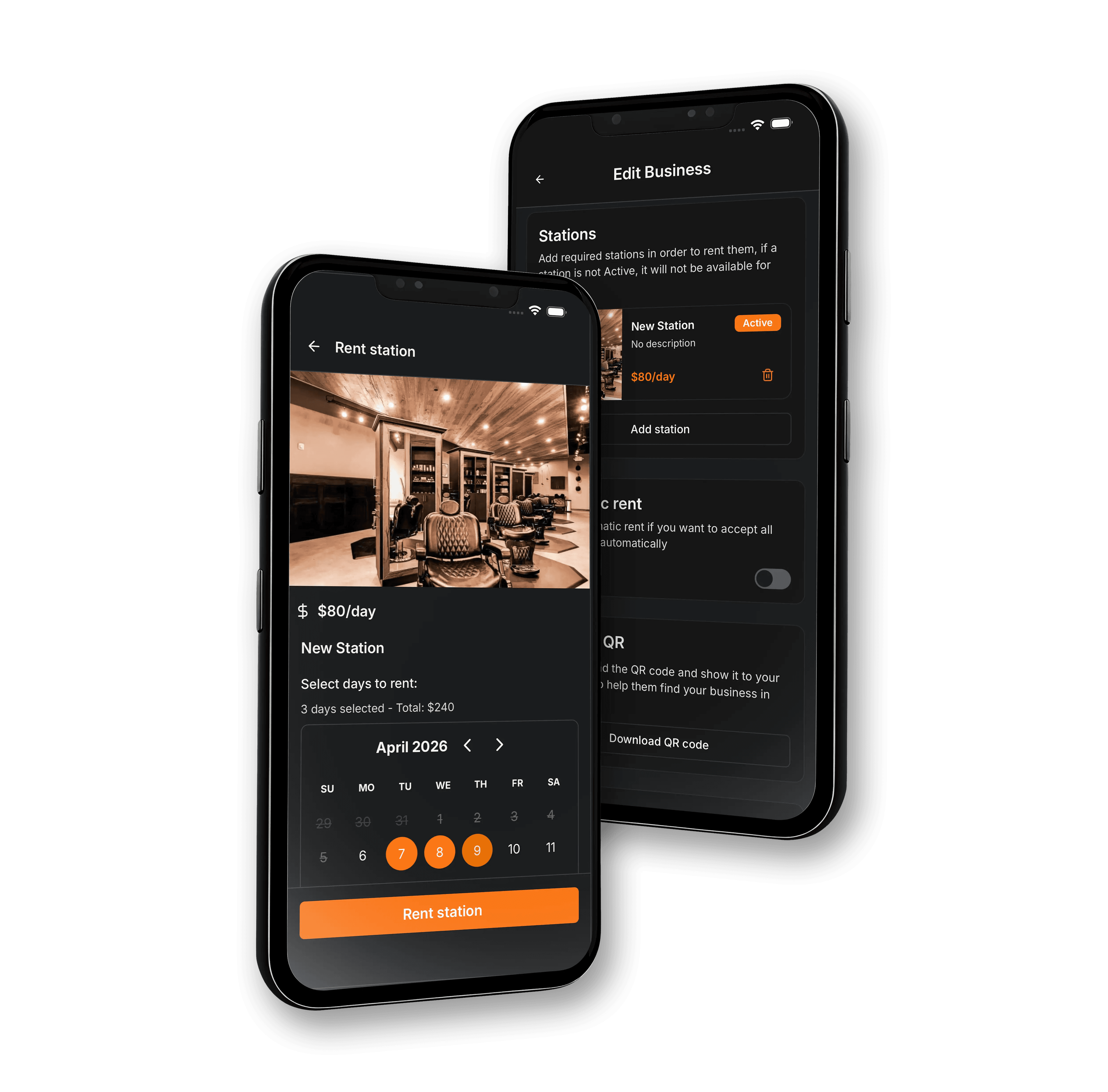 2 mobile phones mockup